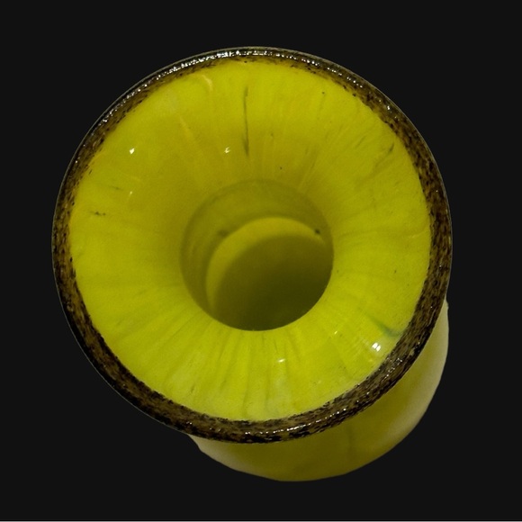 Mid Century Hand Blown Lemon Yellow Double Gourd Vase 12” Tall - Picture 10 of 11